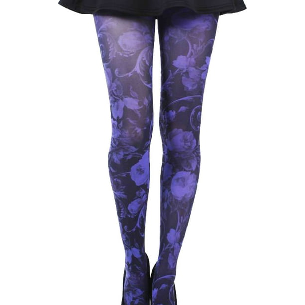 Classic Lacy Floral Pattern Baroque Tights Made In Italy